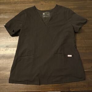 FIGS Technical Collection Womens Scrub Top Size Medium Black